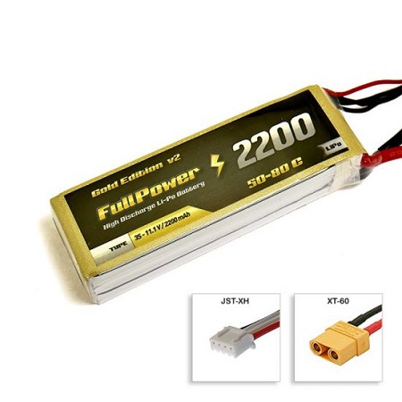 FullPower  3S 11.1V 2200mAh 50C Gold Edition V2 XT60